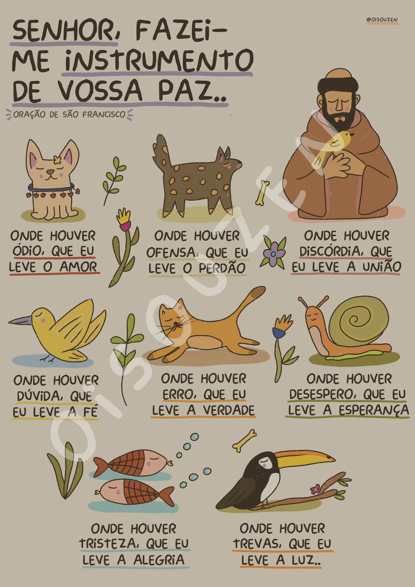 Oração Ilustrada - São Francisco de Assis